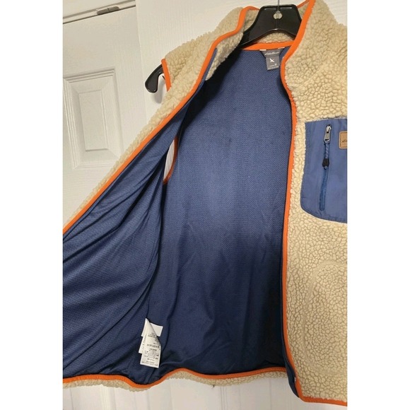 Eddie Bauer Vest Womens Medium Tan Rangefinder Sherpa Deep Pile Fleece Full Zip - Picture 3 of 10